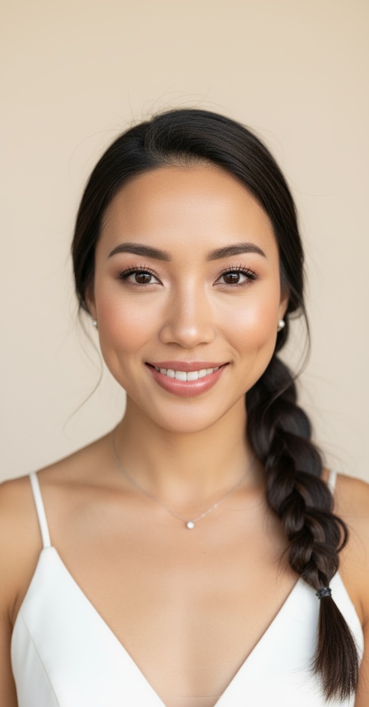 After Waterfall Braid Wedding Hair